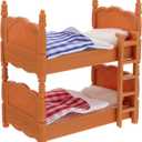 Miniature Dollhouse Bed, 1:12 Dollhouse Bed Doll House Furniture of Bunk Bed with Ladder for Doll House Decor Bedroom Set