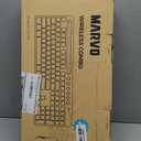 Wireless Keyboard and Mouse Combo, MARVO 2.4G Ergonomic Wireless Computer Keyboard with Phone Tablet Holder, Silent Mouse with 6 Button, Compatible with MacBook, Windows (Black)