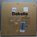 Babelio 31.5-55" No Bottom Bar Baby Gate Extra Wide, 2-in-1 Auto Close Dog Gate for The House, Stairs and Doorways, with Large Walk Thru Door, White