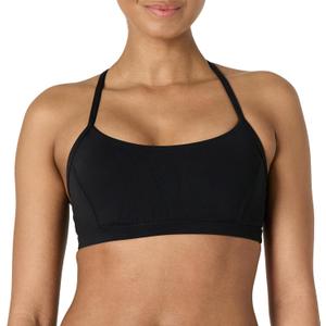 Amazon Essentials Womens Active FormFlex Buttery Soft Light Support Y-Back Thin Strap Yoga Sports Bra (Medium, Black)