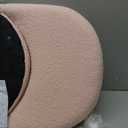 Vanity Chair with Adjustable Backrest, Boucle Upholstery Armless Makeup Stool, Pink Sherpa Vanity Stool with Gold Metal Legs for Bedroom Living Room Kitchen Dinning Room (Gold and Pink), Standard