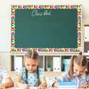 2 x 69Ft Hawaiian Bulletin Board Border Beach Ball Swimming Ring Parasol Flip Flops Adhesive Border Trim for Summer Classroom Chalkboard Wall Decor