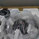 42'' Crystal Ceiling Fan Fandelier with Lights-Low Profile Flush Mount Ceiling Light with Fan, Reversible and Remote Control Black Ceiling Fan Light for Bedroom, Living Room