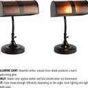 Banker's Lamp - Mission-Style LED Table or Desk Light with Amber Mica Shade and Bulb - Classic Vintage-Look Accent Decor by Lavish Home (Black)