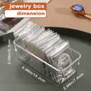 Jewelry Organizers for Women, Clear Acrylic Drawer Organizer Box with 15 Middle Bags for Necklace, Ring, Screw Individually Packaged, Easy to Carry