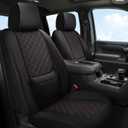 BABYBLU Chevy Silverado Seat Covers,Truck Seat Covers for Silverado GMC Sierra,Custom Fit 2007-2026 1500/2500HD/3500HD (Black & Red, Front Pair)