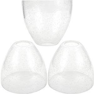 Bell Shade Lighting Fixture Glass Shade Replacement, 5.9"W x 5"H, 1-5/8 Inch Fitter, 3 Pack Clear Seeded Bubble Glass Shade Globe Cover for Chandelier Pendant Light Wall Sconce