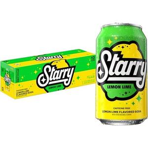 Starry Lemon Lime Soda Pop, 12 Fl Oz Cans (Pack of 12) BB Aug 03 2026