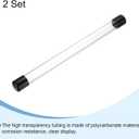 PATIKIL Clear Rigid Tube Round Plastic Tubing with Black Rubber Caps Polycarbonate Water Pipe, 305mm/ 12 Inch Length, 19mmx22mm/0.75"x0.87", 2 Set