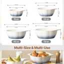 Large Soup Bowls Set of 4, Pumpkin Microwave Mixing Bowls with Handle, Ceramic Serving Bowls for Prepping, Pasta, Salad - Kitchen Cooking and Baking Supplies, Mothers Day Gift