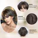 Dark Brown Short Curly Bob Wigs with Bangs Hair Replacement Wavy Synthetic Costume Heat Resistant Fiber for Women Daily Party Cosplay Use