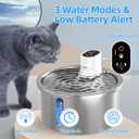 Stainless Steel Wireless Cat Water Fountain 3.2L/108oz Automatic Cat Water Dispenser 4000mAh Battery Operated Large Capacity Pet Water Fountains for Cats Dogs (Black Classic)
