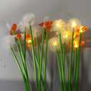 Solar Garden Lights Outdoor, 4 Pack 32 LED, Solar Swaying Dandelion Bee Lights Waterproof, Swaying Firefly Lights for Yard Pathway Lawn Patio Decorations, 2 modes (Steady on, Slow Twinkle), Warm White