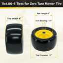 11x6.00-5 Flat Free Tires for Zero-Turn Mowers 11x6.00-5 flat free tire Replacement for Residential and Commercial, Solid Tires with 6"-8" Hub, 3/4" & 5/8" Bearings, 400LBS (Yellow, 2 pack)