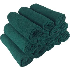 Arkwright Bleach Resistant Salon Towels 12 Pack - 100% Cotton Hair Towels, Soft, Absorbent, Quick Dry Spa & Barber Towels for Hair Stylist, Nail Salon & Esthetician, 16 x 28, Green