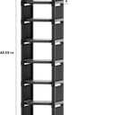 Space-Saving 8-Tier Vertical Shoe Rack, Stackable Narrow Shoe Organizer with Dustproof Fabric Shelves, Sturdy Metal Frame Storage for Entryway Closet Dorm Apartment Small Spaces