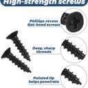 24 Pcs Black Flush Mount Bracket Stainless Steel Interlocking Hanging Buckle Headboard Wall Mounting Brackets with 96 PCS Screws