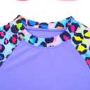 Girls Swimsuit Size 3-4T Toddler 2 Piece Colorful Leopard Bathing Suit Rash Guard with UPF50+ Sun Protection
