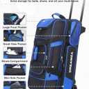 Premium 3 Ball Roller Bowling Bag with Wheels, Large Shoes Pocket, 15‘’ x 9.5'' x 40''
