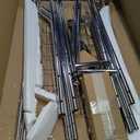 Heavy Duty Clothes Rack, Rolling Clothing Racks With Shelves Load 620 LBS, Double Rod Clothing Racks for Hanging Clothes, Portable& Adjustable Clothes Rack with Wheels Garment Rack, Silver