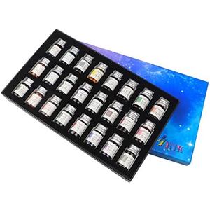 AOKUY 23 Colors Calligraphy Ink Set, Colorful Dip Pen Ink With Gold Powder for Drawing and Writing Art