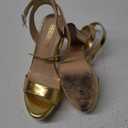 MERUMOTE Women's Fashion Platform Sandals Block Heels Wedding Summer Dress Shoes (7, Gold Matte)