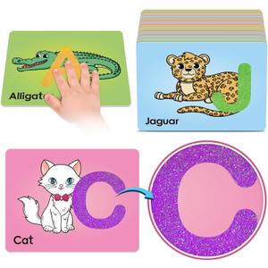 Sandpaper Letters Cards for Toddlers 3+,Word Games,Speech Therapy Toys for 3 4 5,Sensory Products, Educational Flash Cards,Learn Animals and Others