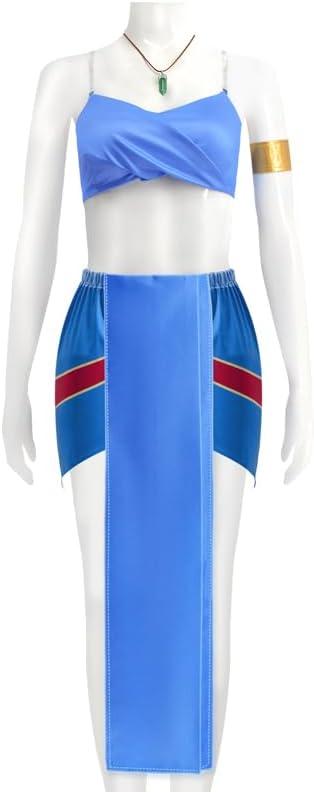 Princess Kida Atlantis Costume for Women Adult Full Set (X-Small, Blue)