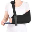 Arm Sling, Adult Shoulder Immobilizer with Waist Strap and Support Board, Shoulder sling with Foam Neck Pad for Broken Elbow, Arm, Wrist Injury (XL)
