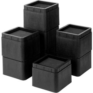BTSD-home Adjustable Bed Risers 3 Inch, 8 Pack
Heavy Duty Stackable Furniture Lifts, 3 or 6 Inch, for Dorm Beds, Couches, Chairs and Tables, 2,200 lb, Anti-Slip Pads, Black