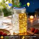 6 Pack Solar Mason Jar Lights for Outside, 30 LED Solar Mason Jar Lids Fairy Lights with 6 Hangers(No Jars) Outdoor Waterproof for DIY Patio Garden Yard Lawn Party Wedding Decoration Warm White
