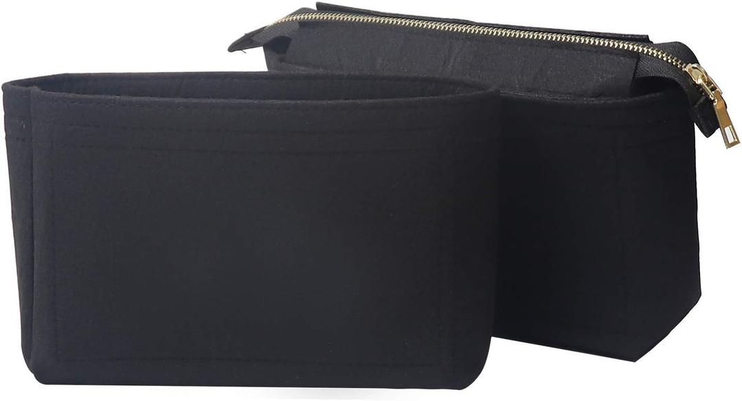 MISIXILE Bag Organizer, Bag Shaper Purse Insert Felt Organizer Fit in NeoNoe No and other Bucket Bags - black