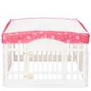 Dog Playpen Mesh Top Cover for 36" Inch Pet Playpen with 4 Panels,[ Note: Playpen Not Included] Dog Crate Cover Pet Tent Puppy Play Pen Cover, Ideal for Indoor/Outdoor Use. (Pink)