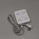 Surge Protector Power Strip - HANYCONY 8 Outlets 4 USB (2 USB C) Charging Ports, Multi Plug Outlet Extender, 5Ft Braided Extension Cord, Flat Plug Wall Mount Desk Charging Station for Home Office ETL (White)