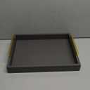 40cm x30cm Serving Trays with Handles, Grey Decorative Serving Tray, Ottoman Trays, Living Room, Bathroom, and Outdoors Decorative Trays (Charcoal) (Gray)