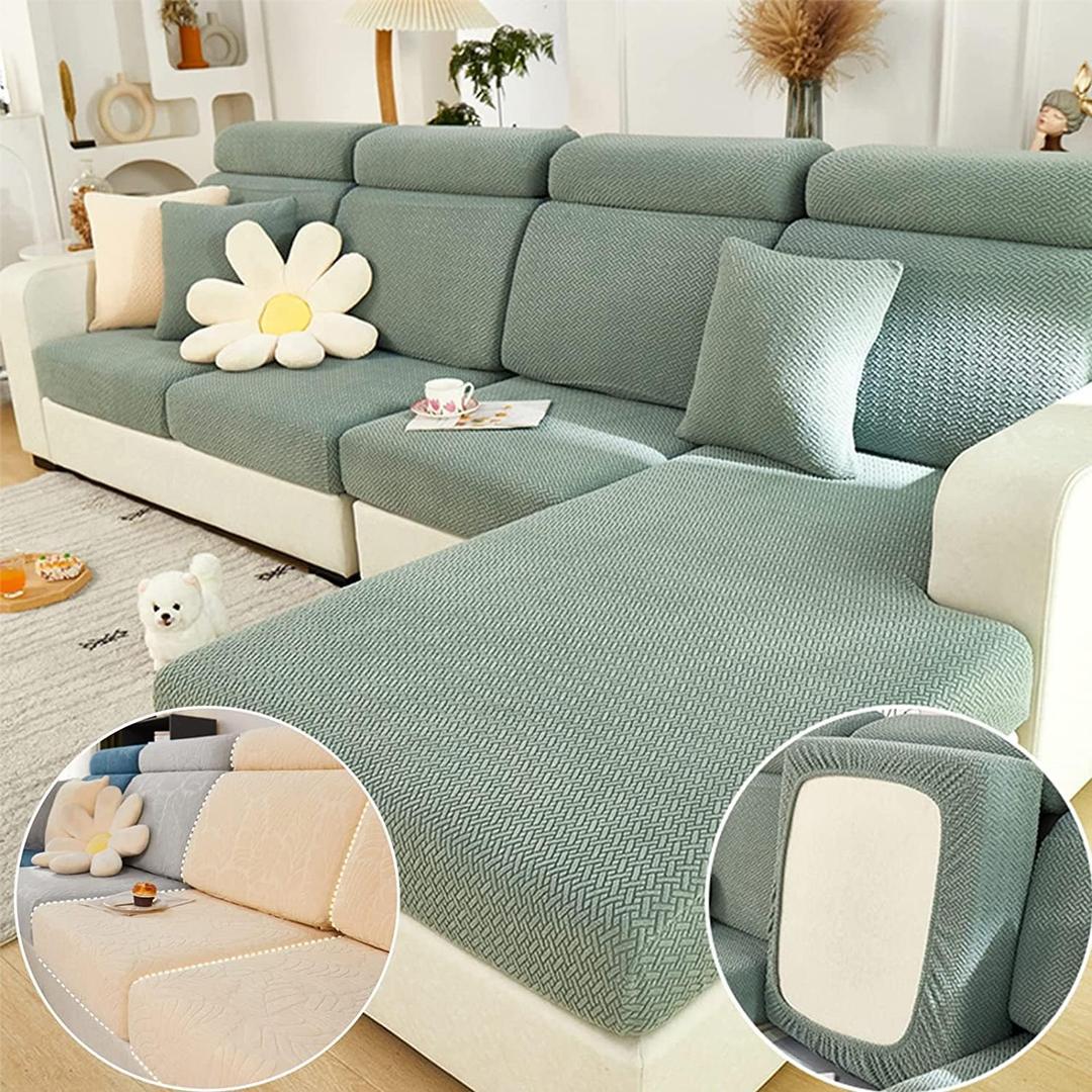Magic Sofa Covers Magic Sofa Couch Covers 2024 New Wear-Resistant Universal Sofa Cover Stretch for Sectional Slipcovers (Texture-Green,Back Cover L)