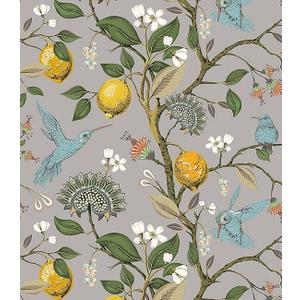 Blooming Wall Blue Bird Fresh Lemon Tree Peel and Stick Wallpaper Removable Self Adhesive Wall Mural Wall Décor