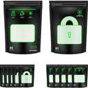 Vishilan 50 Pcs Reusable 1 oz Storage Terp Bags, 58%-62% RH 2-Way Humidity Control, Heat Sealable, Odor-Proof, Clear Plastic, Rectangular, Zipper Closure