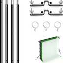 10ft/3M Background Folding Crossbar, Photography Lighting Muslin Backdrop Support Crossbar, 1 x 3m Crossbar, 2 x Mount,3 x Clip