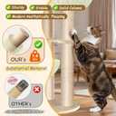 Tinnmao 53" Solid Wood Cat Tree, Modern Wooden Cat Tower with Natural Sisal Scratching Posts, 3 Woven Baskets & Washable Plush Pads, Multi-Level Cat Furniture for Indoor Cats