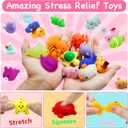 28 Packs Valentine Mochi Squishy Toys with Valentine Cards Animal Squishies for Kids Valentines Day Gift Exchange Classroom Prizes Valentine Party Favors Supplies