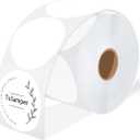 3 Inch Round Thermal Printer Label Stickers Self-Adhesive Circle Convenient Multi-Purpose Blank 3" Sticker Roll for Family Classification, DIY Envelope and Gift Sealing, White (500Pcs)