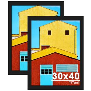 YiTanli 30x40 Picture Frame 2 Pack, Display 30x40 Poster Frame, Movie Posters & Art Prints, Black 30 x 40 Frame Horizontal or Vertical Wall Mounting