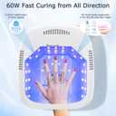 NAILGIRLS Cordless Rechargeable UV Nail Lamp, 60W Professional UV Light for Gel Nails with Metal Base, Portable Wireless LED Nail Dryer Fast Charger Curing Lamp 3 Timers for Salon or Home
