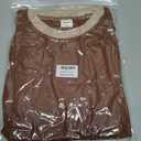 Besshopie Womens Long Sleeve Shirts Crewneck Casual Tunic Tops Fall Fashion Outfits (Brown, M)