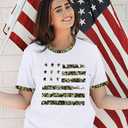 YZMI American Flag Shirts Women 4th of July Memorial Day Shirt Short Sleeve Camouflage Ringer Stars Stripes Graphic Apparel C-White M (White, M)