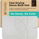 TOSORO - Stone Bath Mat Diatomaceous Earth Shower Mat Non-Slip Super Absorbent Diatomite Stone Bath Mats for Bathroom Floor Quick Drying Natural Easy to Clean (23.5 x 15) - Grey
