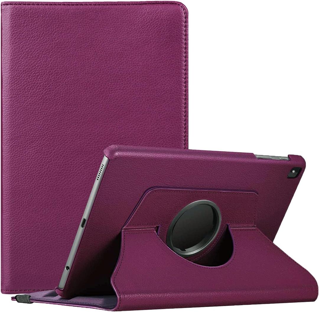 Rotating Case for Tab A7 Lite 8.7" 2021 (Model: SM-T220/T225/T227), 360 Degree Swiveling Leather Protective Cover Case for Samsung Galaxy Tab A7 Lite 8.7 Inch Tablet 2021 Release, Purple