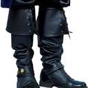 Rubies Adult Pirate Boot Covers Costume Accessory (Black, One SIze)