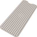 Sheepping Baby Bath Mat Non Slip Extra Long Bathtub Mat for Kids 40 X 16 Inch - Eco Friendly Bath Tub Mat with 310 Big Suction Cups,Machine Washable Shower Mat (Khaki)